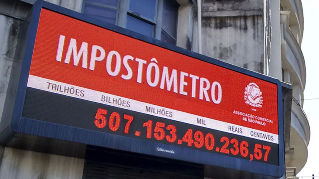 Impostômetro: brasileiros já pagaram R$ 500 bilhões de impostos em 2024 - Foto: reprodução
