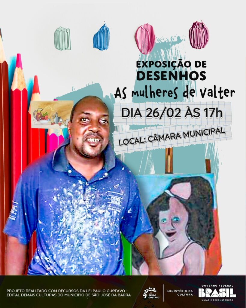 "As Mulhesres de Valter": artista de São José da Barra realizará exposição de desenhos na Câmara Municipal - Imagem: Divulgação 