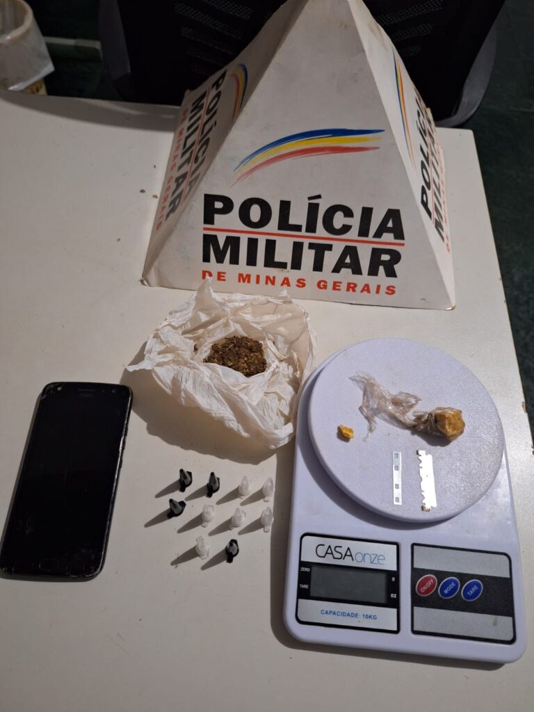 PM e PC prende jovem por tráfico de drogas em Alpinópolis - Foto: divulgação/PM/PC
