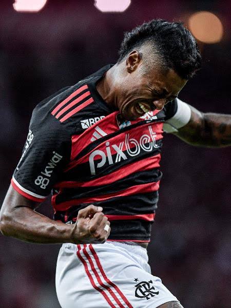 Bruno Henrique comemora gol do Flamengo contra o Nova Iguaçu - Imagem: Thiago Ribeiro/AGIF