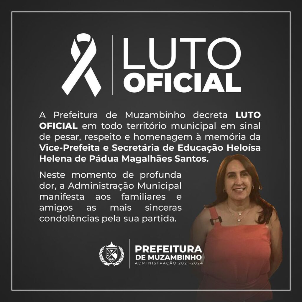 Morre Heloísa Helena de Pádua Magalhães Santos, vice-prefeita de Muzambinho - Foto: divulgação/Prefeitura de Muzambinho
