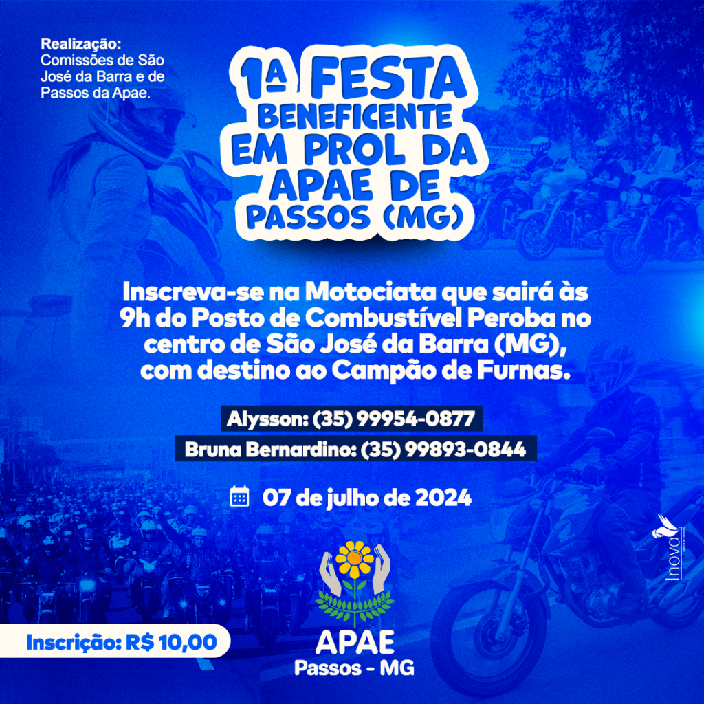São José da Barra realizará o maior evento beneficente em prol da APAE de Passos dia 7 de julho; veja como ajudar e o porque do evento - Imagem: Agência Inova