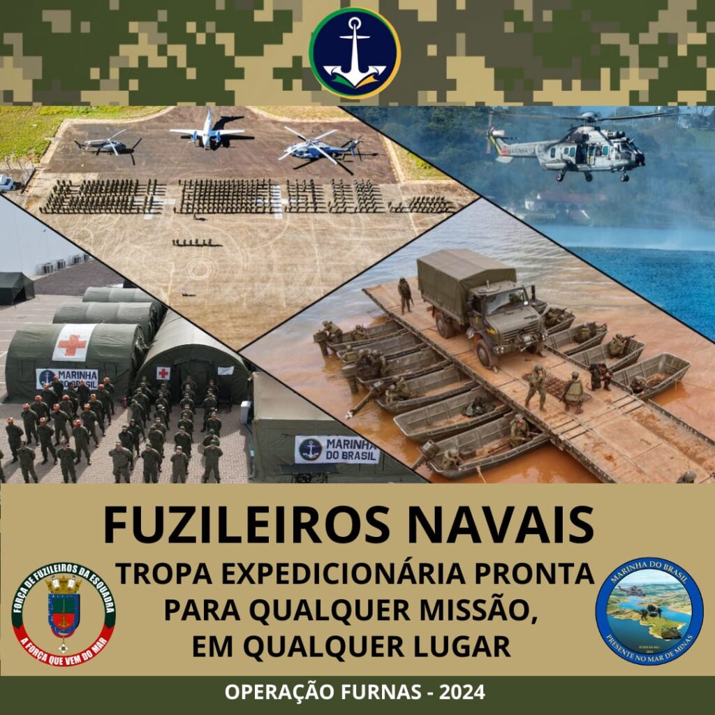 Operação Furnas 2024: o "Mar de Minas" em São José da Barra recebe mais de 1000 fuzileiros navais - Imagem: divulgação/Marinha do Brasil