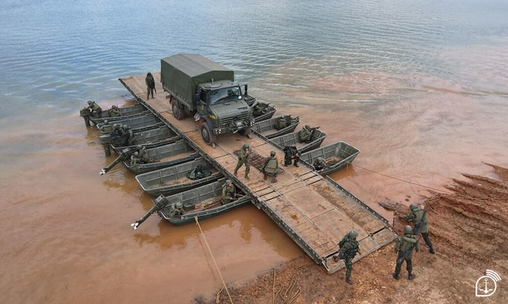 Batalhão de Engenharia de Fuzileiros Navais em operação no Lago de Furnas – Imagem: Marinha do Brasil