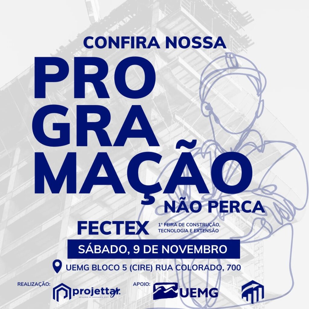 1ª Feira de Construção, Tecnologia e Extensão, acontece neste sábado (9) na UEMG em Passos - Imagem: divulgação