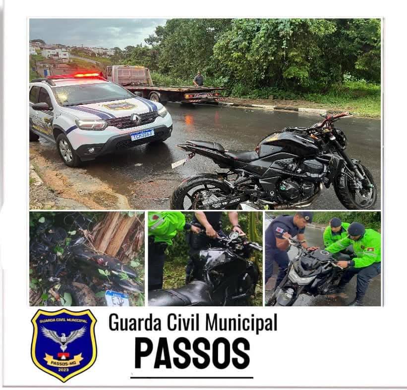GCM recupera motocicleta furtada no bairro Serra das Brisas, em Passos - Foto: divulgação