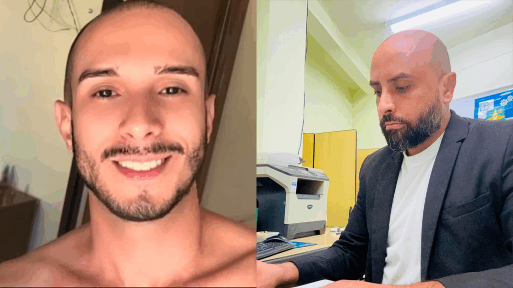 Vítima Jonathan Silva Simões (esquerda), e suspeito, o vereador de Araújos Lucas Coelho (direita) - Foto: redes sociais