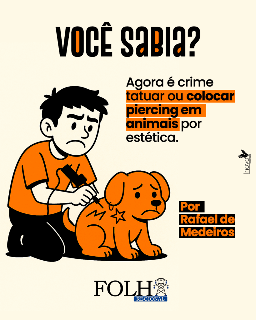 Você sabia que agora é crime tatuar ou colocar piercing em animais por estética? | Por Rafael de Medeiros