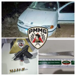 Polícia Militar prende dois homens e apreende arma de fogo após ocorrência de lesão corporal na zona rural entre Delfinópolis e São João Batista do Glória